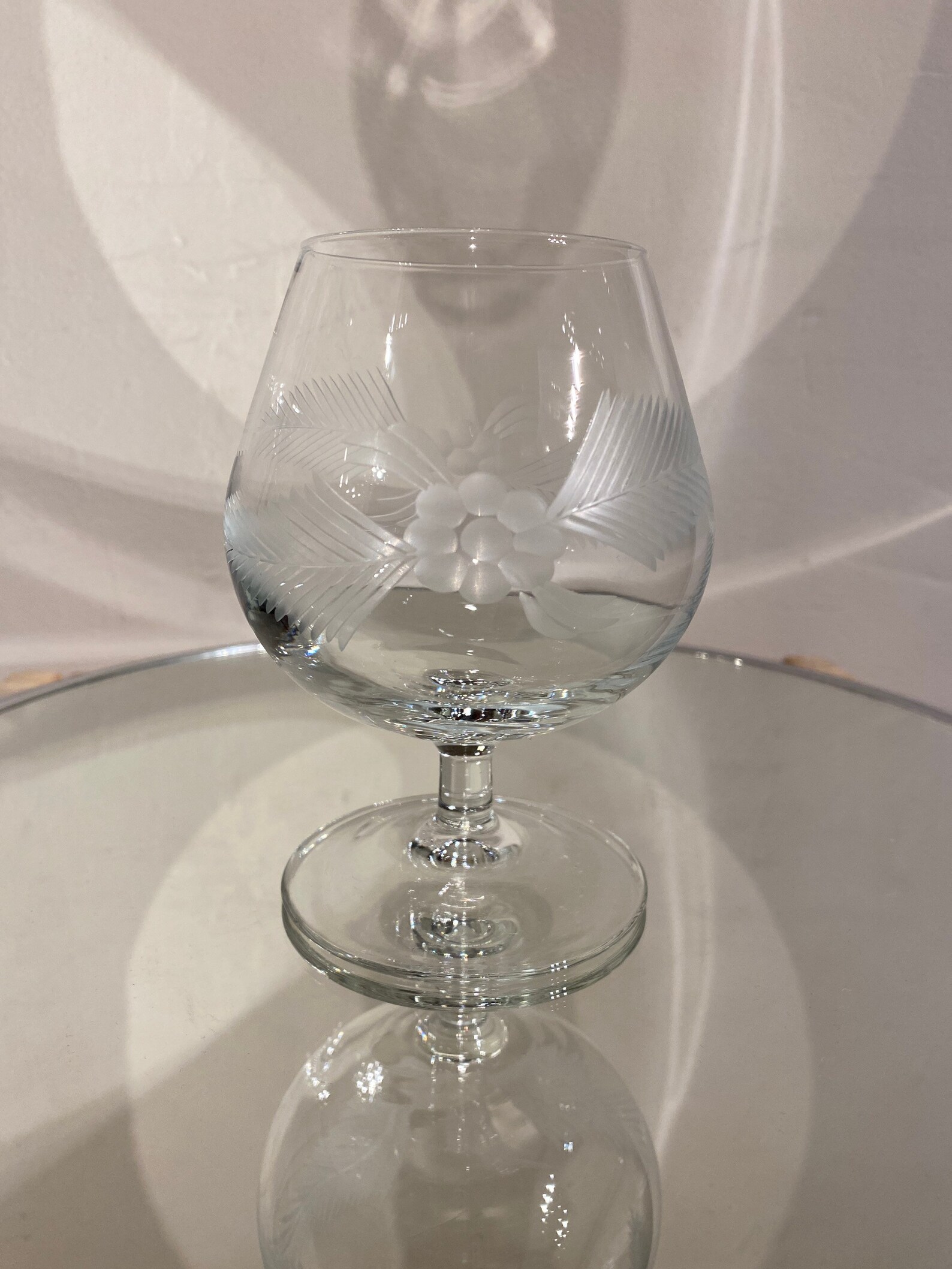 Two matching balloon etched brandy glasses made in france Etsy