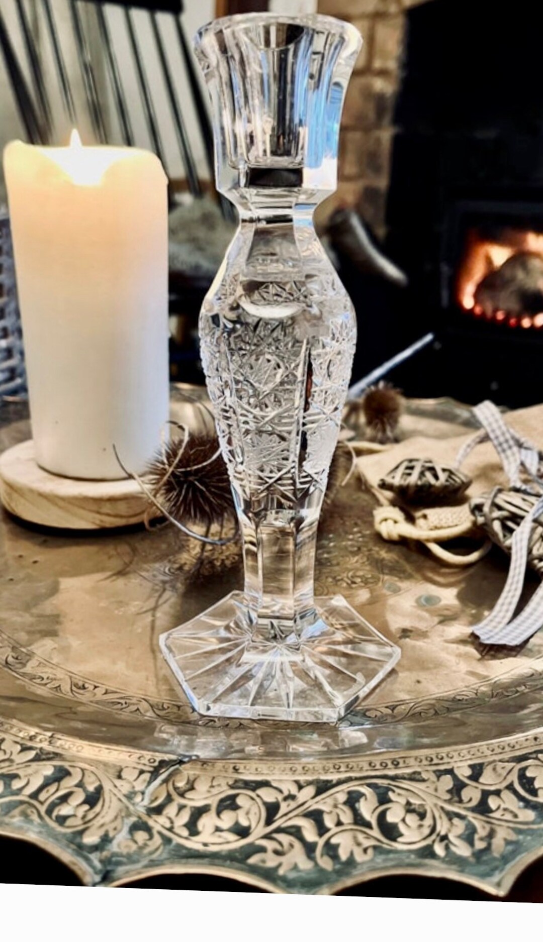 Bohemia Crystal Candle Holder Made in Czech Republic Etsy UK