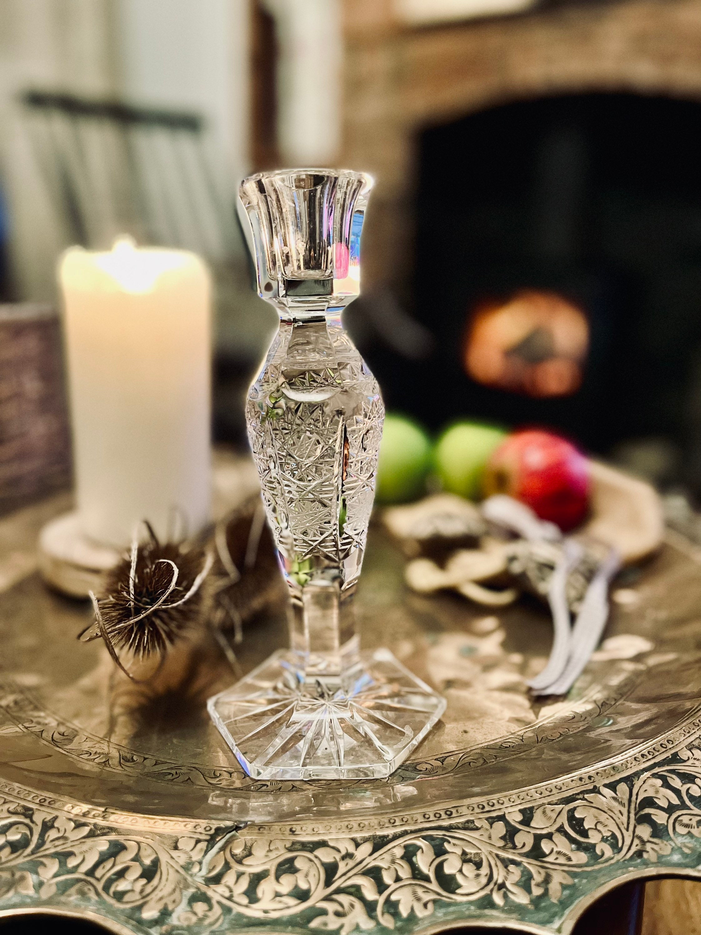 Bohemia Crystal Candle Holder Made in Czech Republic Etsy UK