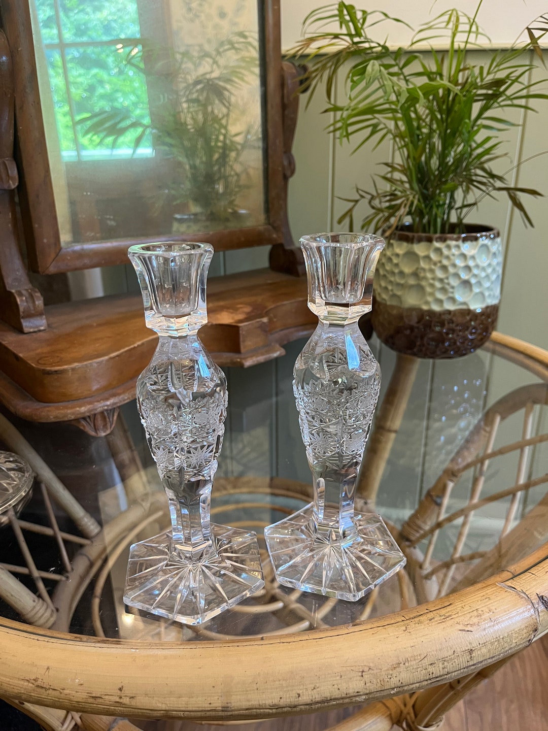 Bohemia Crystal Candle Holder Made in Czech Republic. Etsy UK