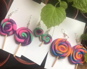 Clay lollipop earrings