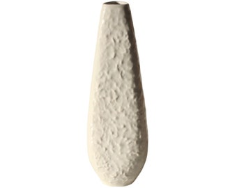 Florero De Cerámica Blanco, Pequeño Triangular, Brutalismo