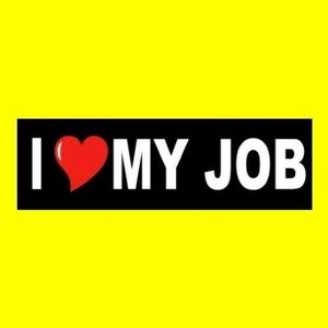 New &quot;I LOVE MY JOB&quot; bumper sticker, window decal, sign, occupation, worker, employee, funny, vinyl