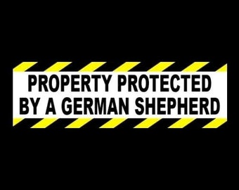 New "Property Protected by a German Shepherd" WARNING STICKER home store security, decal, sign dog, caution, no trespassing