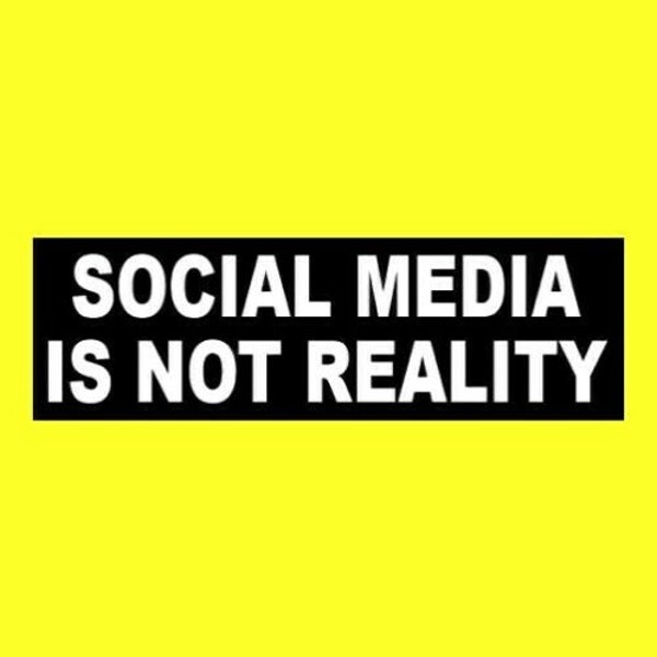 Funny "Social Media is Not Reality" Anti Facebook Twitter BUMPER STICKER window decal, vinyl, new