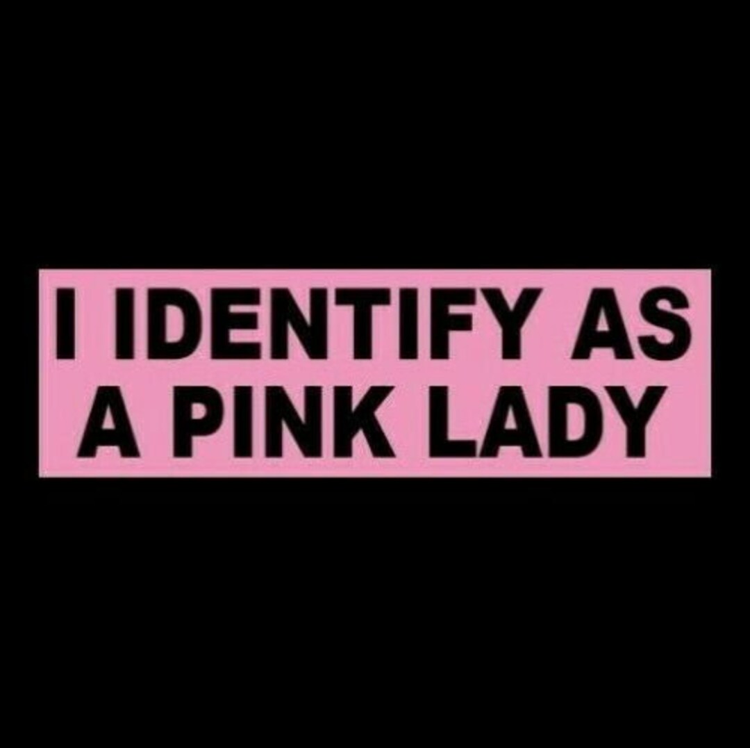 Funny i Identify as a Pink Lady BUMPER STICKER Etsy