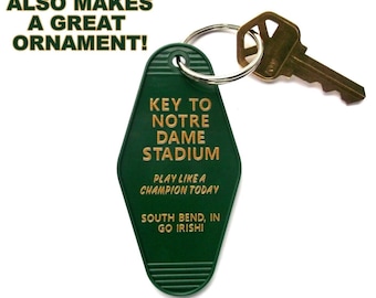 New "Key to Notre Dame Stadium" KEY TAG Fighting Irish football, South Bend, make a great Christmas ornament, novelty, vintage look, ND