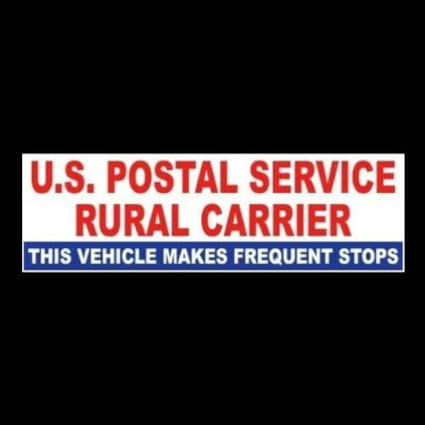 New "U.S. Postal Service Rural Carrier" BUMPER STICKER post office decal, usps truck, carrier vehicle, warning, caution, new