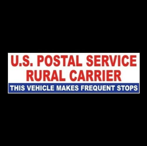 New "U.S. Postal Service Rural Carrier" BUMPER STICKER post office decal, usps truck, carrier vehicle, warning, caution, new