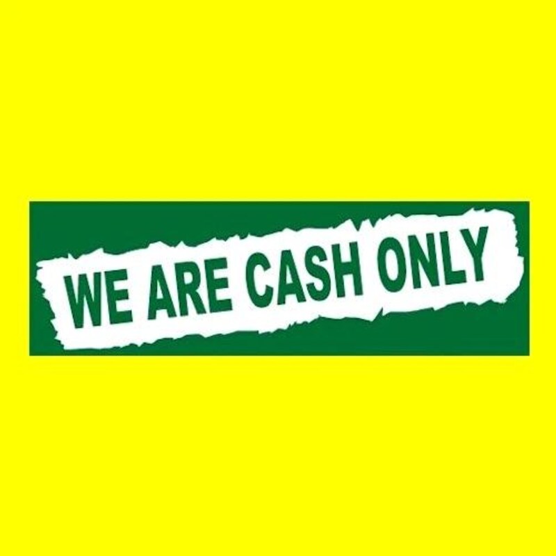 Card Only Sign Sticker Credit Cards Only Sign - Etsy