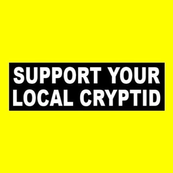 Funny "Support Your Local Cryptid" BUMPER STICKER Mothman Bigfoot Chupacabra Jersey Devil, Loch Ness Monster, Sasquatch, monster decal, new