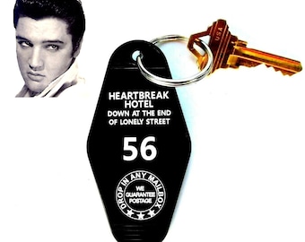 Elvis Presley "Heartbreak Hotel" vintage rock & roll PROP KEY TAG, concert, 1956, Graceland, Hound Dog, keychain, Jailhouse Rock, new