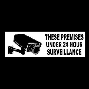 New &quot;Premises Under 24 Hour Surveillance&quot; SECURITY STICKER decal sign store security, business, cctv video property, home, warning, caution
