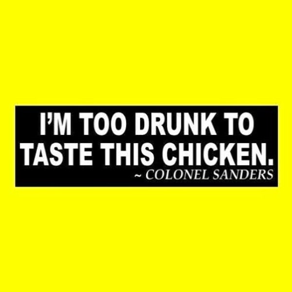 Funny "I'm Too Drunk To Taste This Chicken" Talladega Nights BUMPER STICKER Ricky Bobby, nascar racing, hot rod