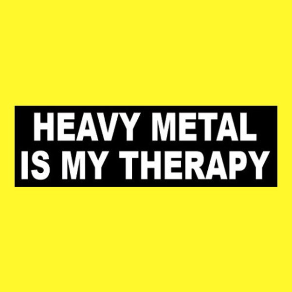 Funny "Heavy Metal is My Therapy" BUMPER STICKER metalhead decal rock music, new