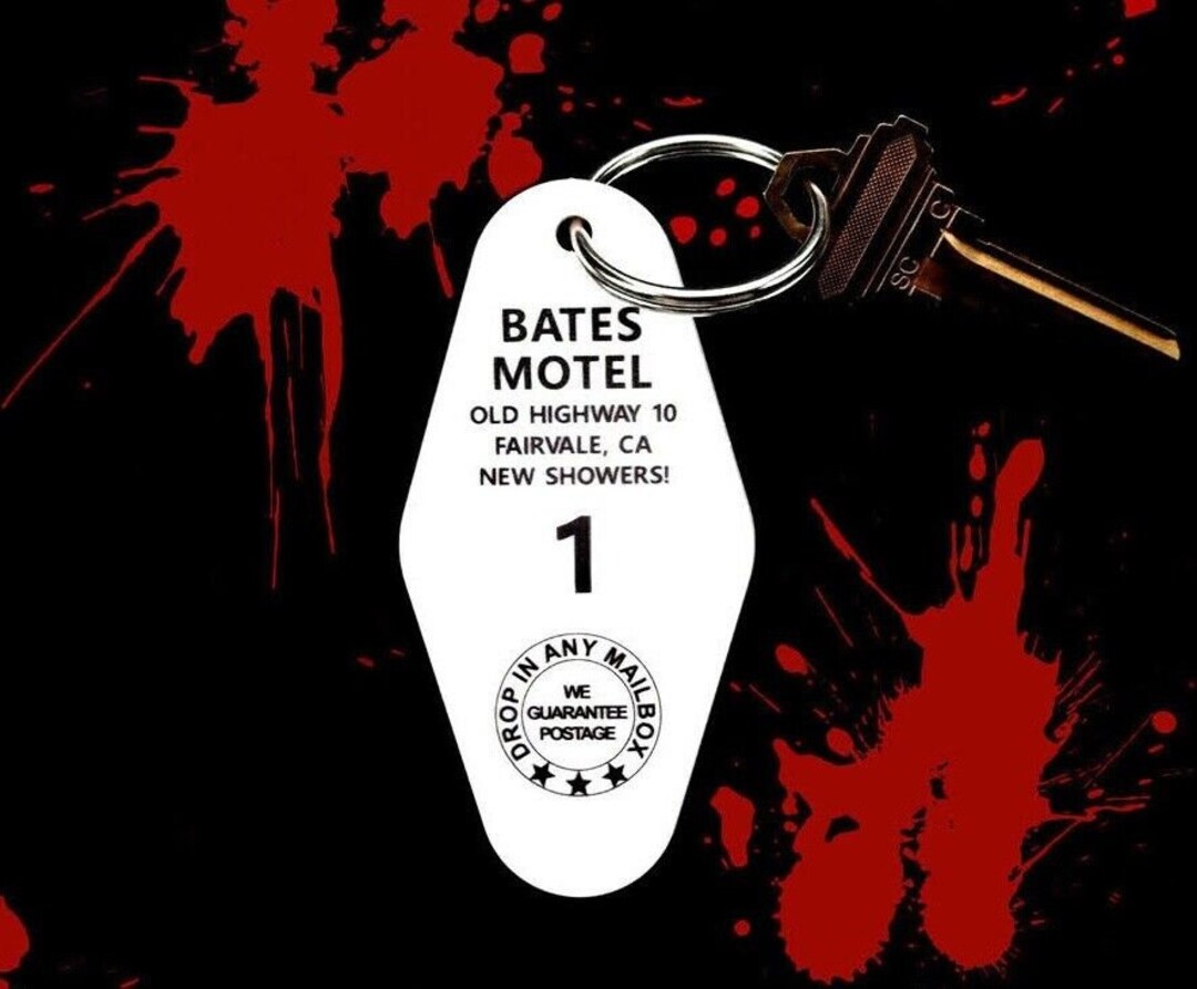 Creepy BATES MOTEL Prop Key Tag, Psycho, Horror Movie, Norman Bates, Fob, Keychain, Alfred