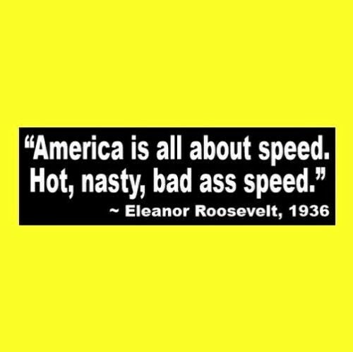 Funny "America is All About Speed" TALLADEGA NIGHTS STICKER muscle car, funny sticker, decal sign racing, bumper sticker, Rocky Bobby, new