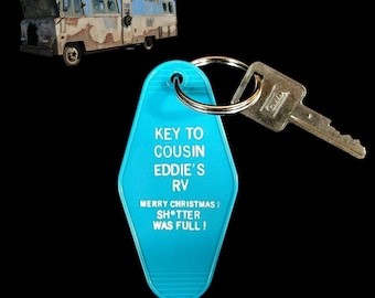 Funny CHRISTMAS VACATION "Key to Cousin Eddie's RV" key tag prop, Clark Griswold, Chevy Chase, movie prop, makes a great ornament too! new