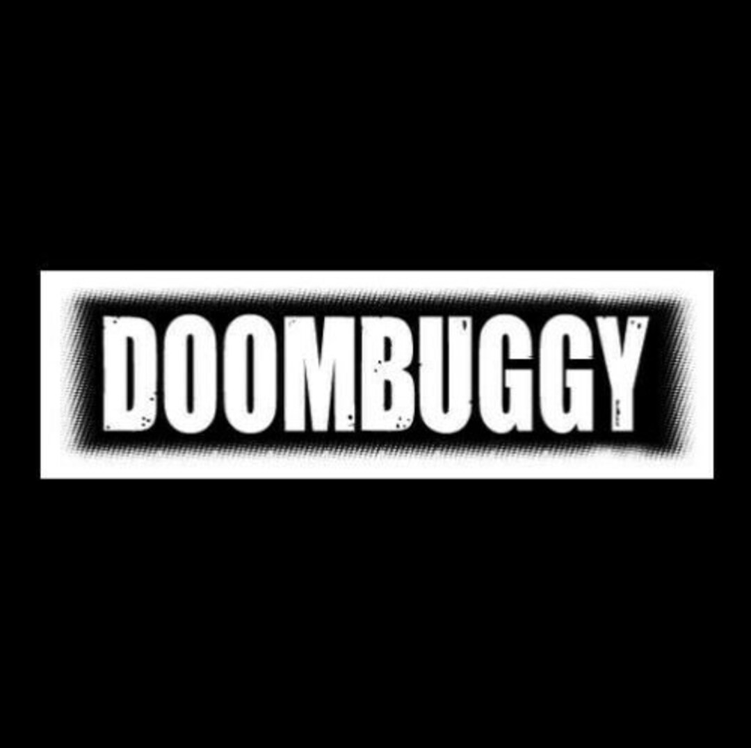 Funny quot doombuggy quot Street Racing Decal BUMPER STICKER Hearse Rat Rod