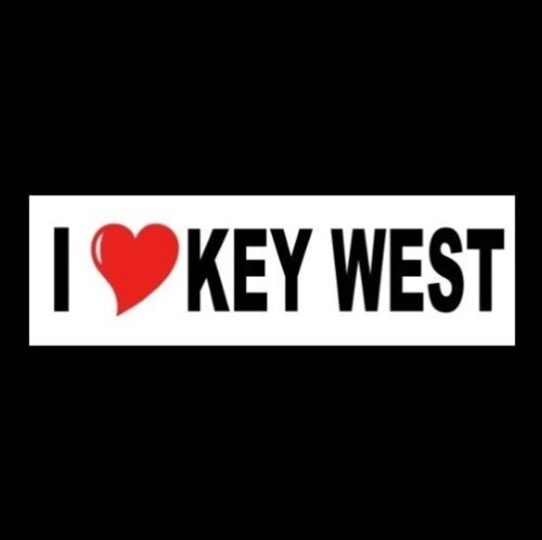 New i LOVE KEY West Bumper Sticker Window Decal Sign, Beach, Florida