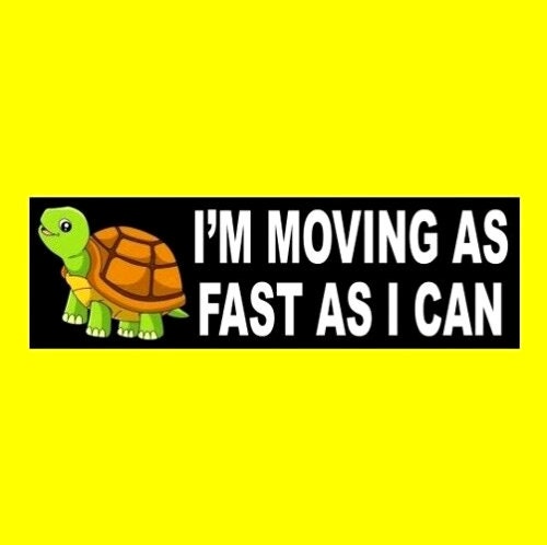 Adesivi Auto Divertenti 'Movin' As Fast As I Can' Con Tartaruga - 2 Pezzi In Vinile Resistente Per Auto, Camper, Laptop, Bottiglie - Idea Regalo Umoristica