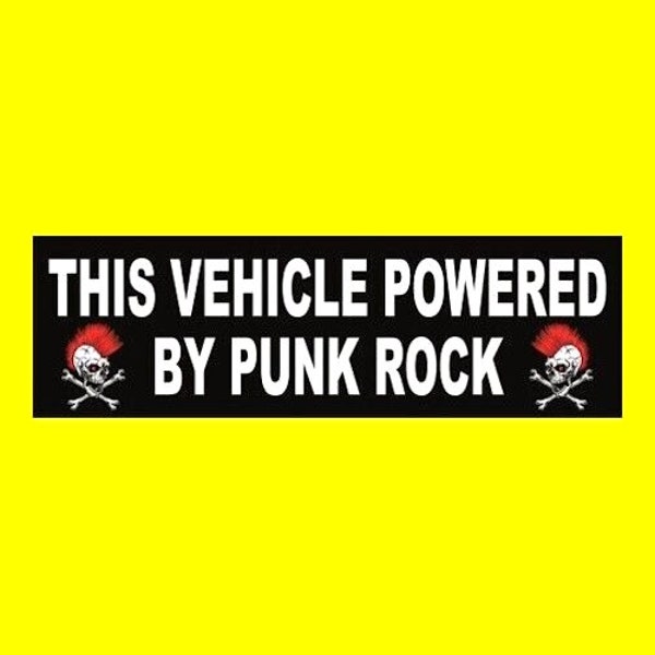 New "This Vehicle Powered by Punk Rock" window decal BUMPER STICKER vintage funny