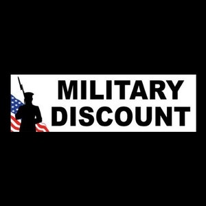 New &quot;MILITARY DISCOUNT&quot; Pro Veteran business owner STICKER sign retail store company decal, support our troops