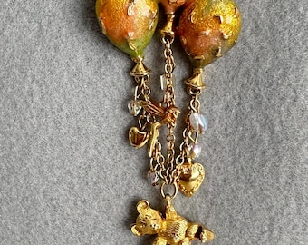 Kirks Folly Ballons Brooch Pin Pixie fairy teddy bear