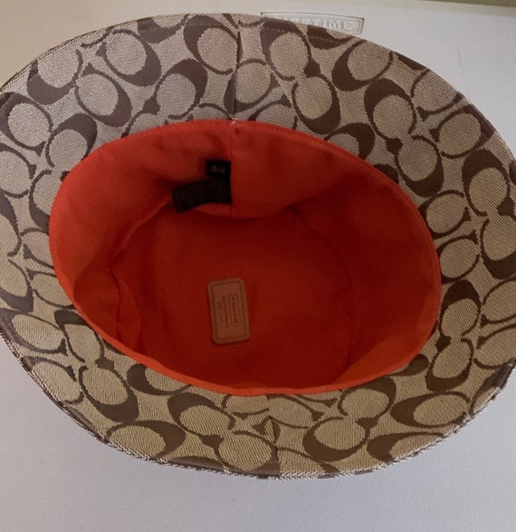 Iconic 2003 Coach Orange Leatherware bucket Hat Coach SIGNATURE RETRO ORANGE PRINT BUCKET HAT M/L | eBay main image 3
