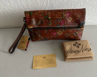 Patricia Nash Valerie Leather Foldover Wristlet Clutch Handbag