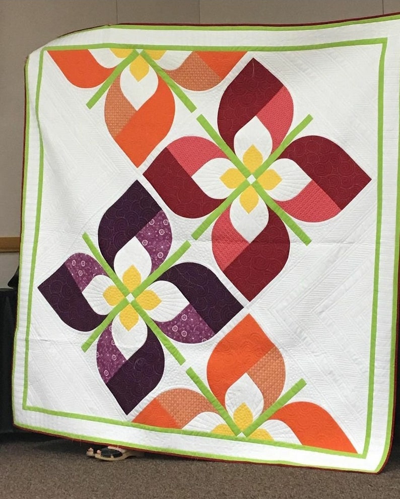 Modern Quilt Kit Using Windswept Pattern. Kit Contains Fabrics Etsy