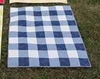 Blue buffalo check quilt kit with pattern fabric for the top and binding. Available in 5 different sizes. PreCut Kit option available.