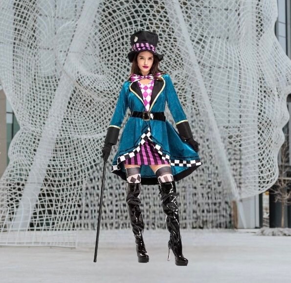 chef Zegevieren koppel Alice in Wonderland Clown Mad Hatter Kostuum voor Volwassenen - Etsy  Nederland