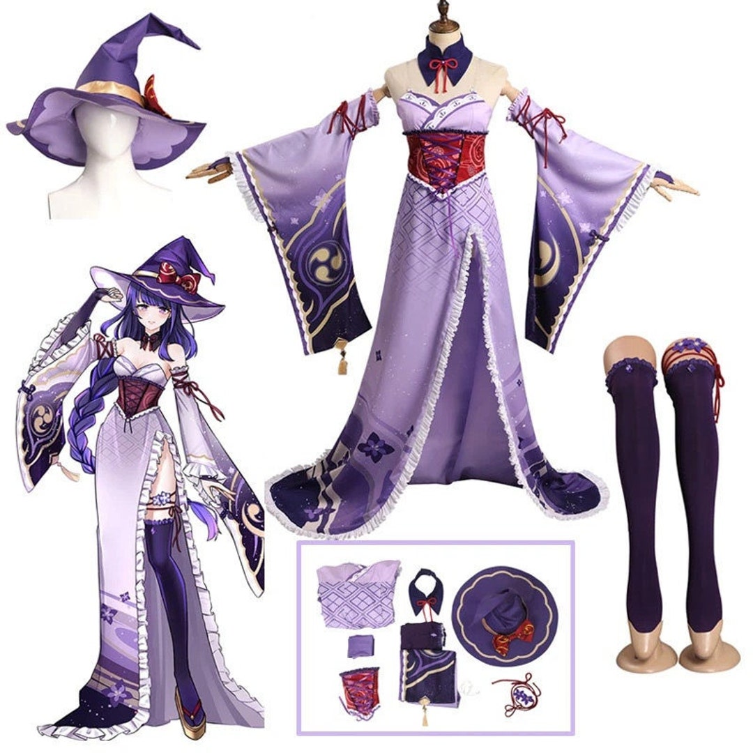Genshin Impact Raiden Shogun Cosplay Costume Witch Dress Etsy