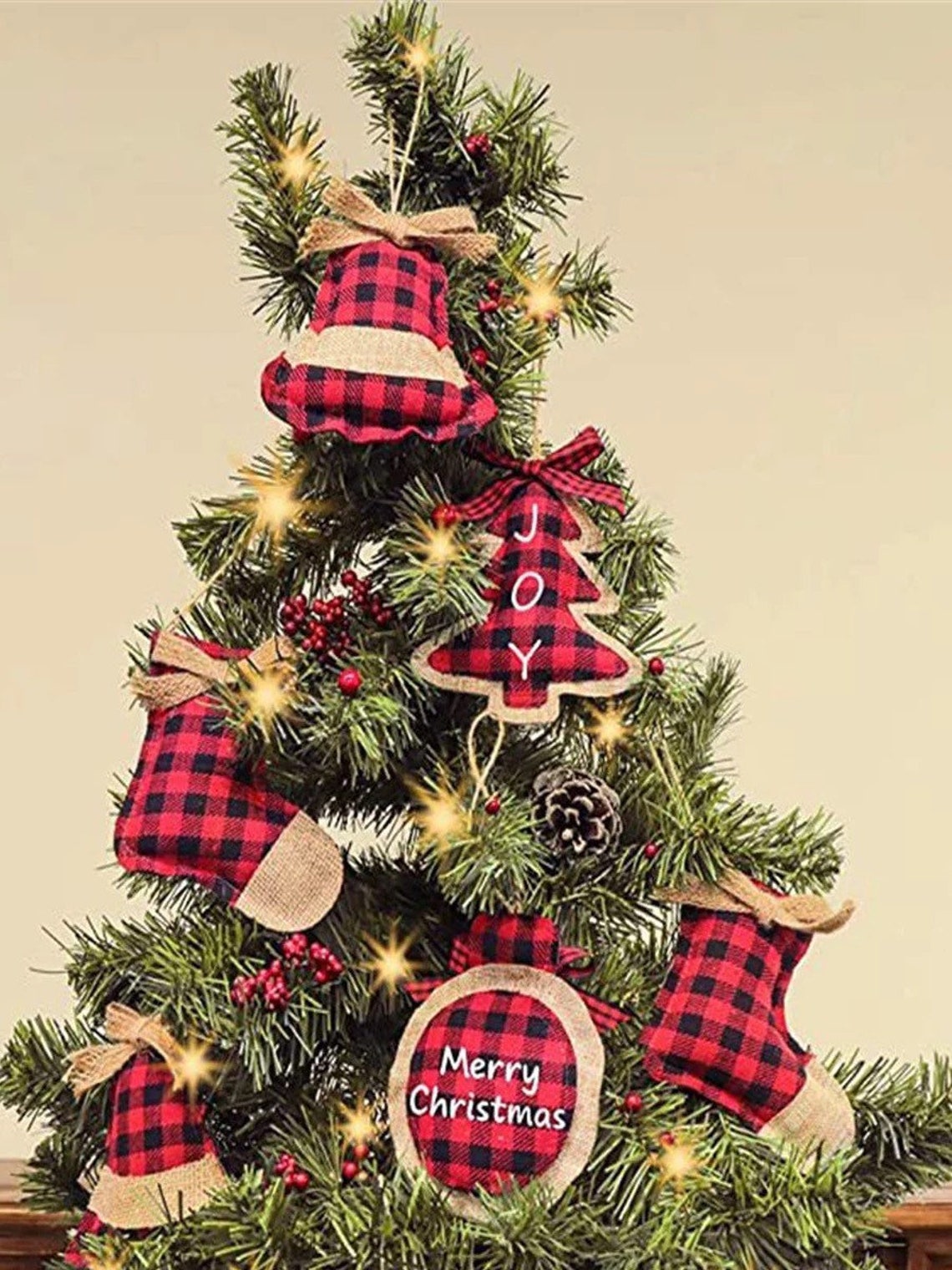 Christmas Fabric Tree Decorations Christmas Tree Decor Etsy