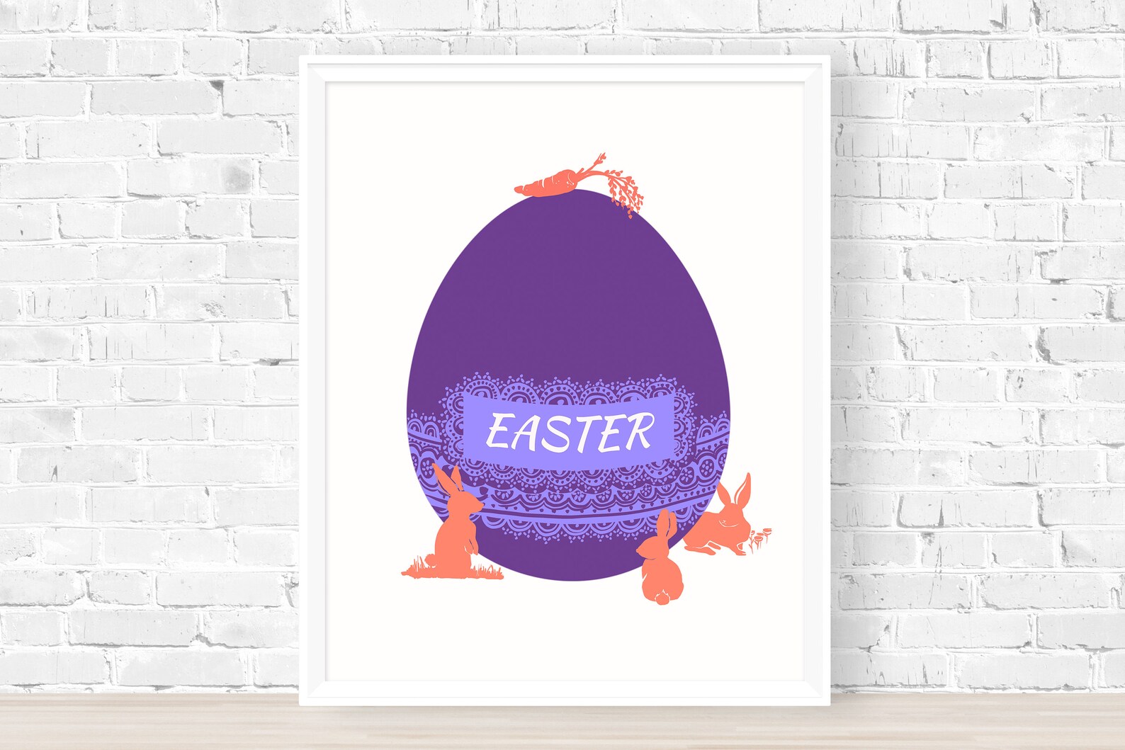 Happy Easter Wall Decor Digital Download Easter Printable Etsy