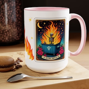 The Emotional Dumpster Fire, grappige mok, mok van 15 oz