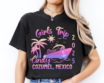Personalized Girls Trip 2025 Shirts, Girl Vacation Weekend Matching Tshirts, Cruise Matching Shirt, Custom Shirt