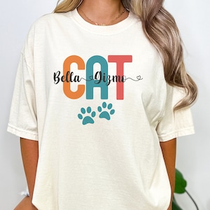 Comfort Colors® Personalized Cat Lover Shirt, Custom Cat Mom Shirt