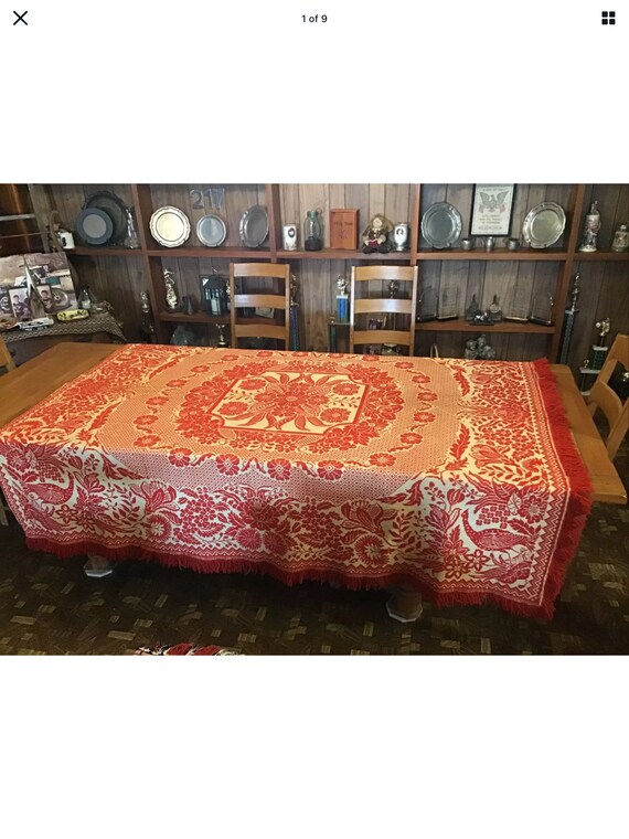 Antique American Jacquard Coverlet Etsy