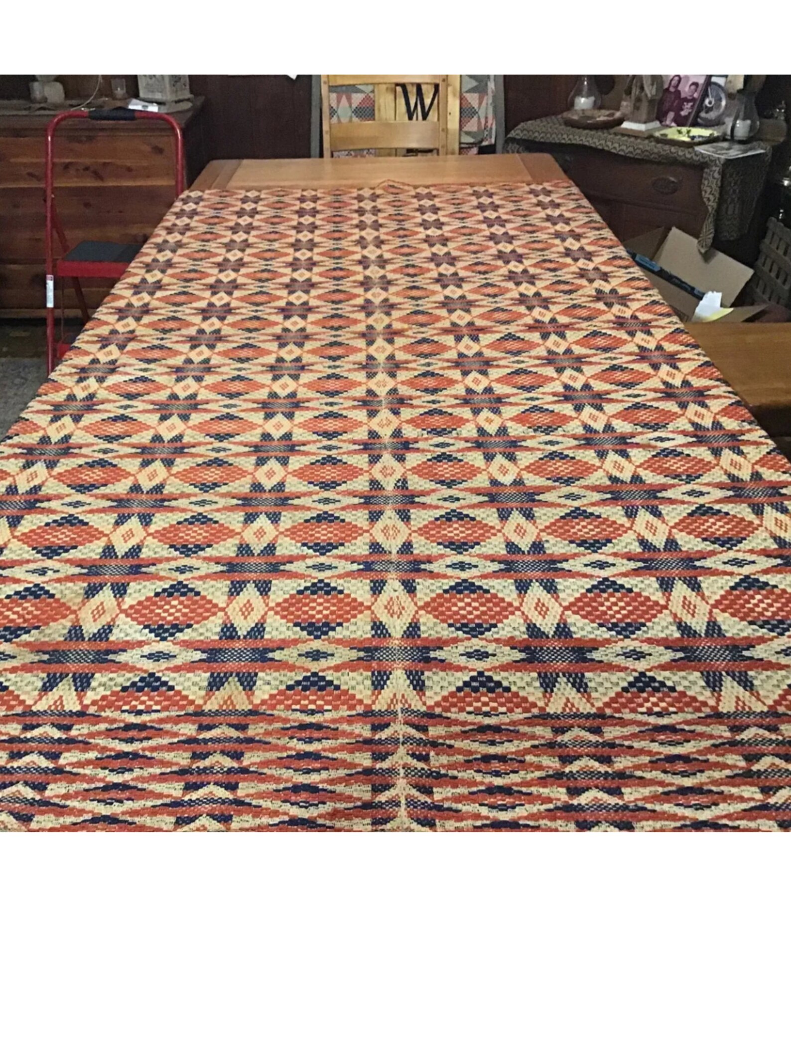 Antique/Vintage Woven Coverlet Etsy