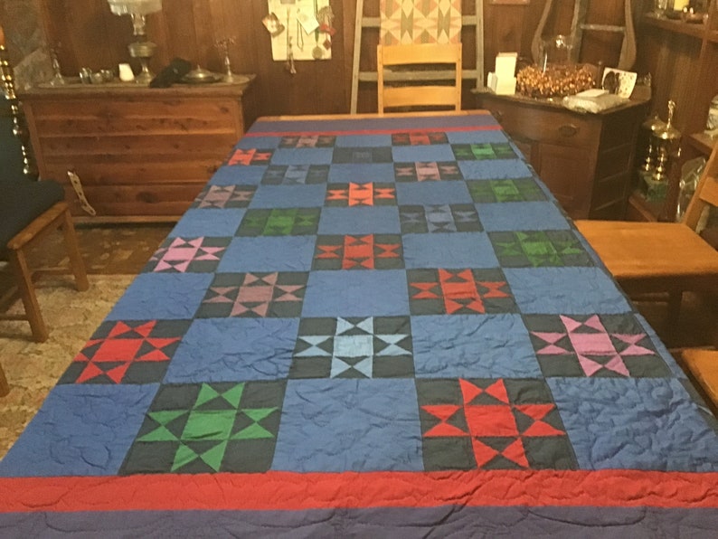 Vintage Amish Quilt..ohio Star Etsy