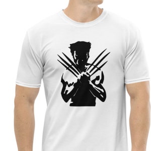 Superhero Wolf Claw Man Black and White Graphic T-shirt Unisex Youth and Adult Wolverine Graphic Tee Gifts for Him XMEN Graphic T-shirt