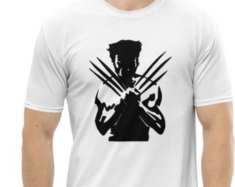 Superhero Wolf Claw Man Black and White Graphic T-shirt Unisex Youth and Adult Wolverine Graphic Tee Gifts for Him XMEN Graphic T-shirt