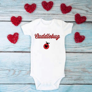 Cuddlebug Baby Bodysuit for Her Valentine Love Bug Baby Romper Baby Boutique Baby Chic Baby Onesie LadyBug NewBorn Baby Clothes