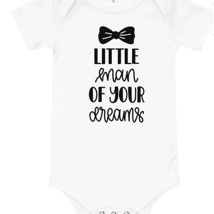 Little Man of Your Dreams Bowtie Baby Bodysuit Toddler T-shirt Chic Bowtie Baby Boy Romper