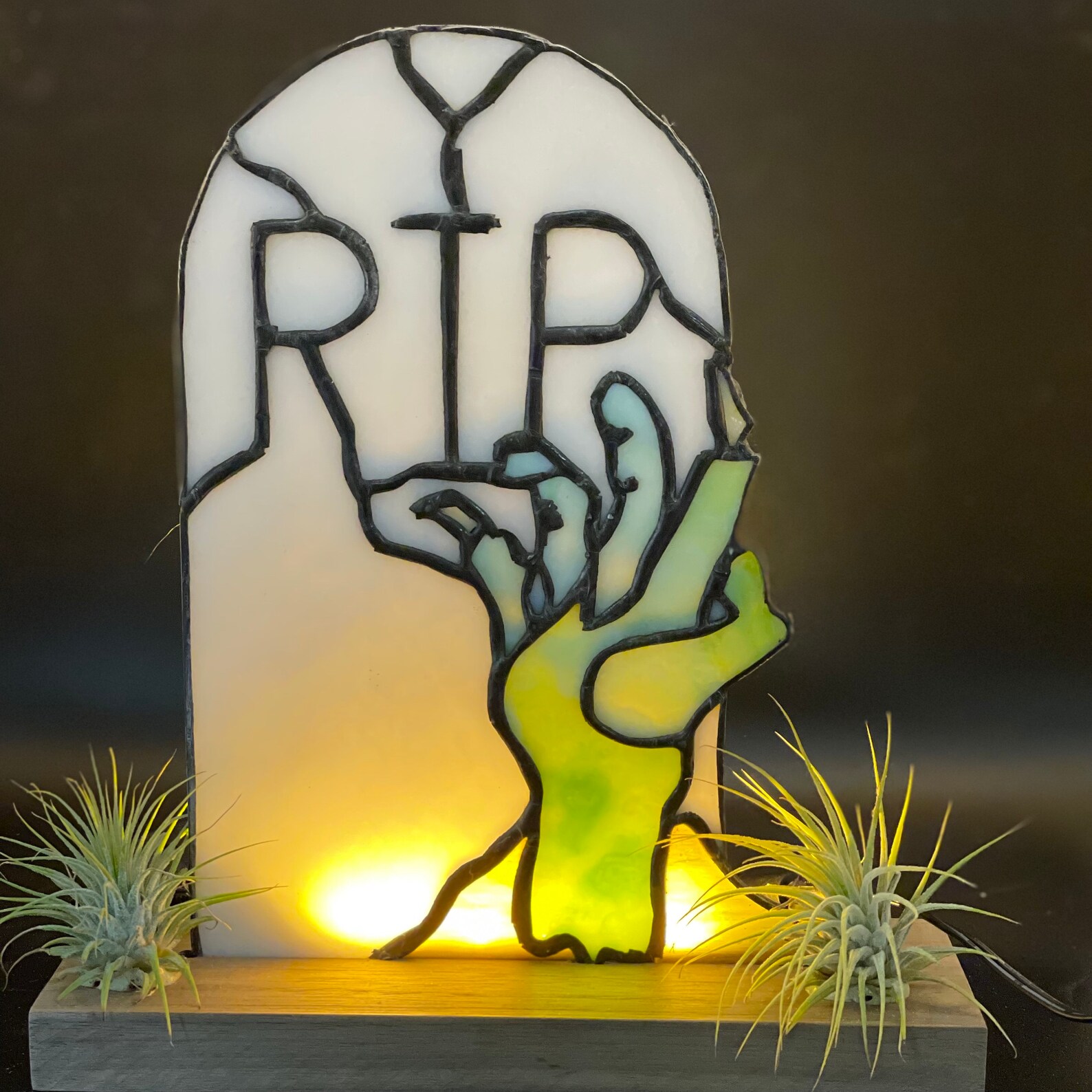 Stained Glass Zombie Hand Light Etsy