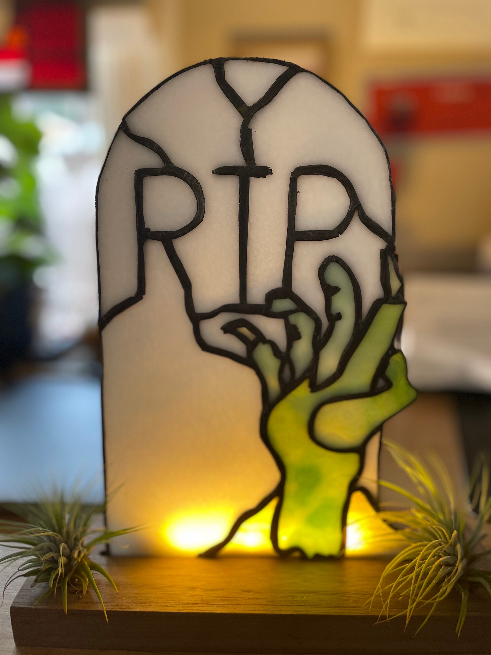Stained Glass Zombie Hand Light Etsy