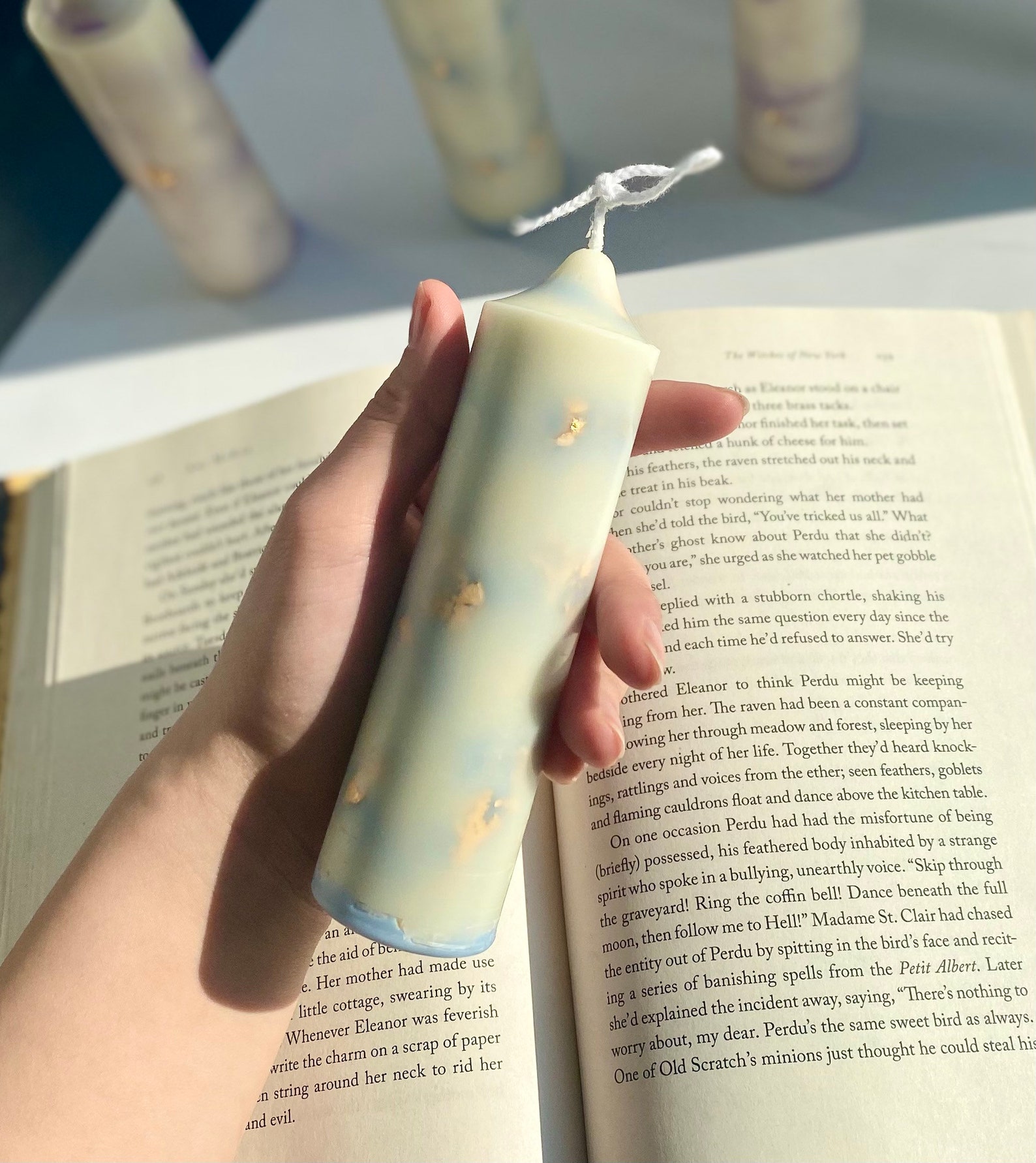 Marble candles Ebru candle Home decor pillar candle Etsy