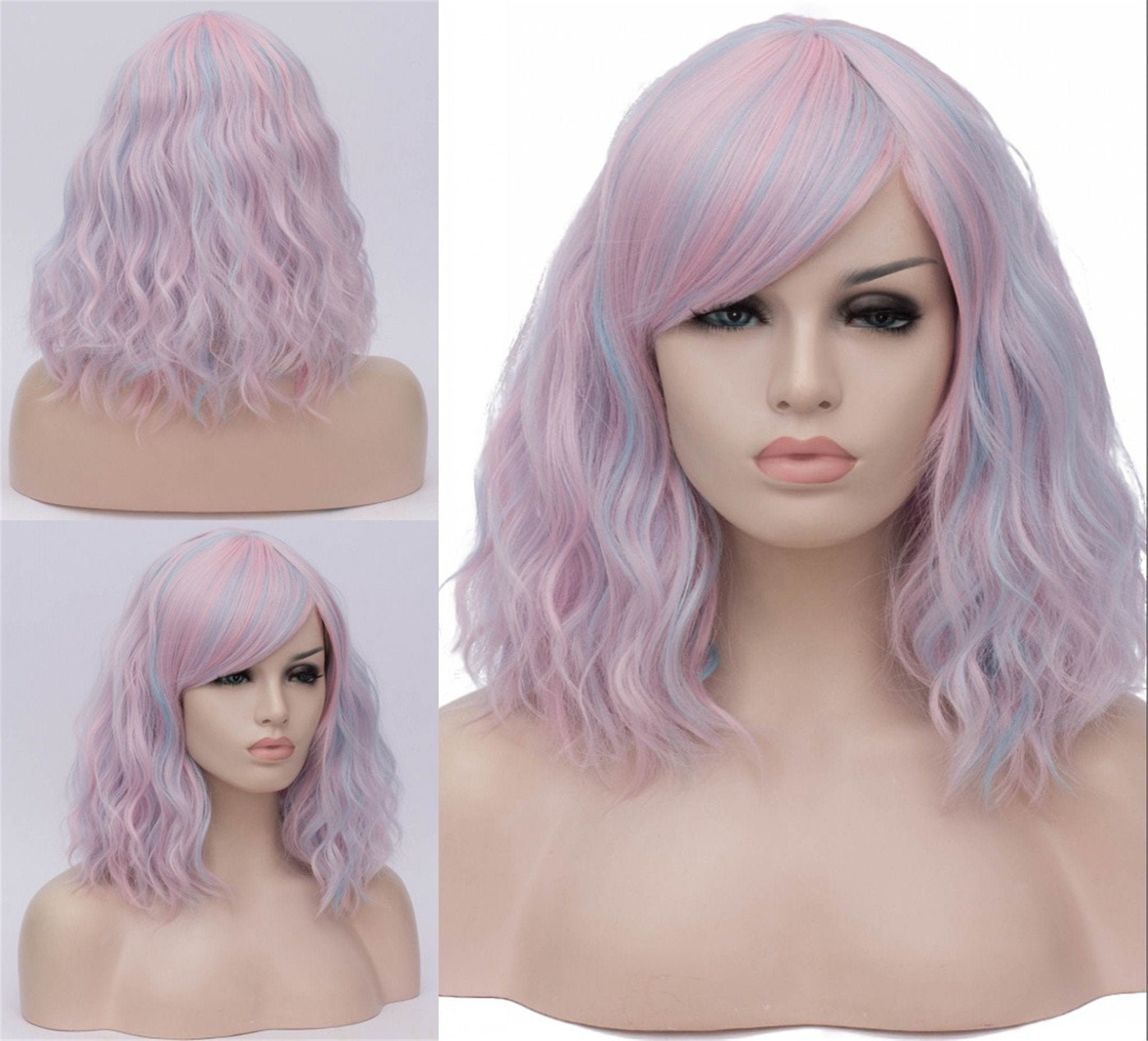 Pastel unicorn color wig mermaid wig curvy wig 10 inch wig Etsy